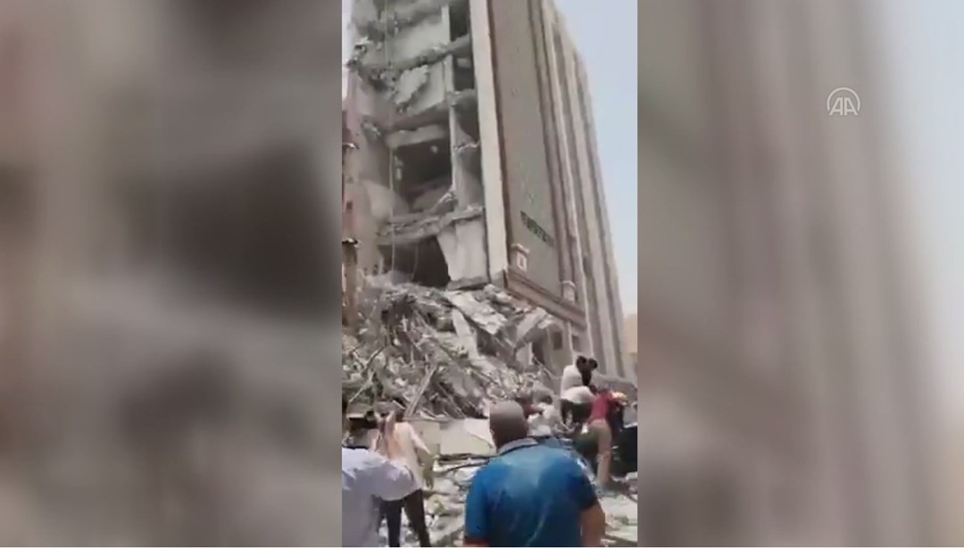 İran’da 10 katlı bina çöktü: Olay yerinden ilk görüntüler