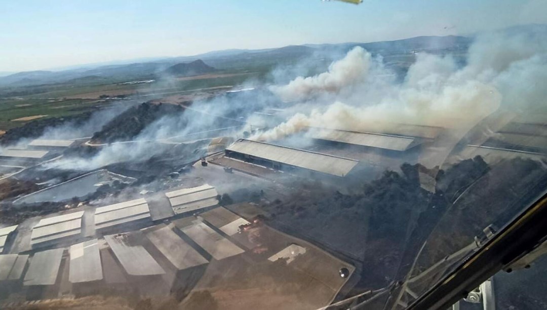 İzmir’de süt tesisinde çıkan yangın otluk alana sıçradı