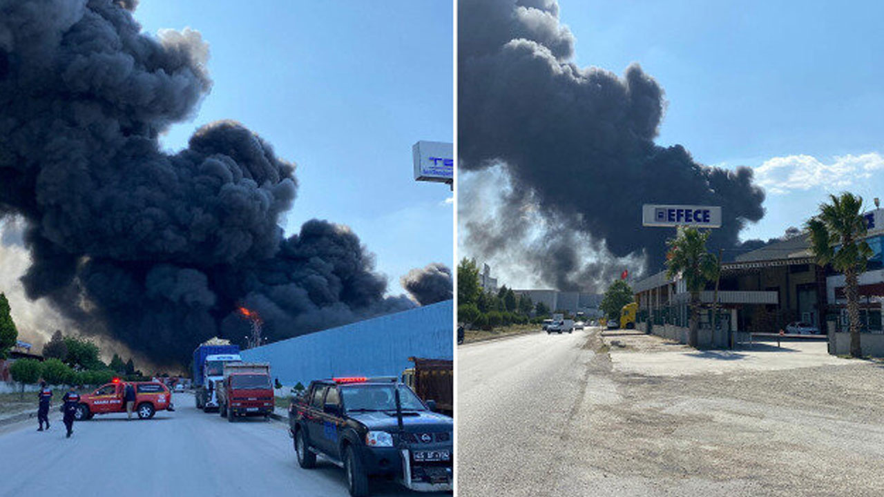 Manisa’da OSB’de yangın! Yangın söndürme uçağı havalandı